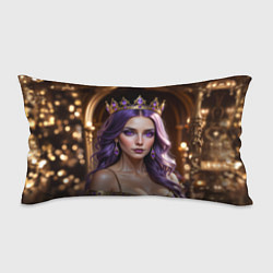 Подушка-антистресс Девушка с фиолетовыми волосами в короне, цвет: 3D-принт