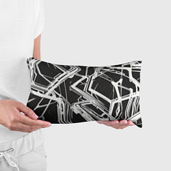 Подушка-антистресс Белые полосы на чёрном фоне, цвет: 3D-принт — фото 2
