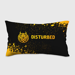 Подушка-антистресс Disturbed - gold gradient: надпись и символ, цвет: 3D-принт