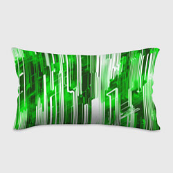 Подушка-антистресс Киберпанк полосы белый и зелёный, цвет: 3D-принт