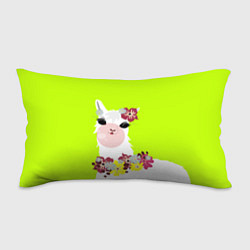 Подушка-антистресс Лама - альпака в венке, цвет: 3D-принт