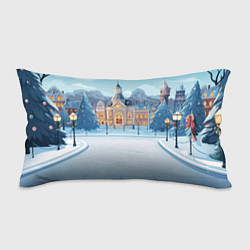 Подушка-антистресс Новогодний зимний сквер, цвет: 3D-принт