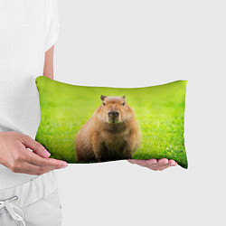 Подушка-антистресс Capybara on green grass, цвет: 3D-принт — фото 2