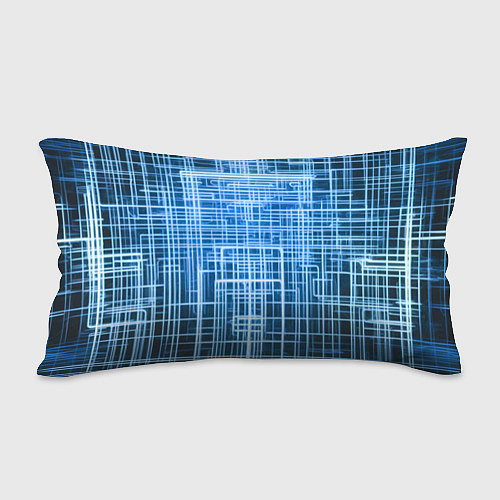 Подушка-антистресс Синие неоновые полосы киберпанк / 3D-принт – фото 2