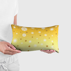 Подушка-антистресс Снежинки и звезды на желтом, цвет: 3D-принт — фото 2