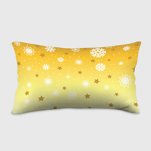 Подушка-антистресс Снежинки и звезды на желтом / 3D-принт – фото 2