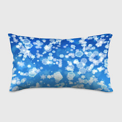 Подушка-антистресс Декоративные снежинки на синем, цвет: 3D-принт