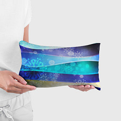 Подушка-антистресс Абстрактный синий волнистый фон со снежинками, цвет: 3D-принт — фото 2