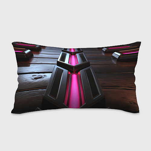 Подушка-антистресс Розовые неоновые вставки в черной конструкции / 3D-принт – фото 2