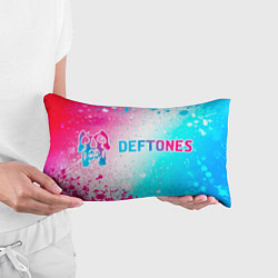 Подушка-антистресс Deftones neon gradient style по-горизонтали, цвет: 3D-принт — фото 2