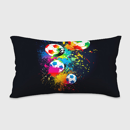 Подушка-антистресс Разноцветные футбольные мячи / 3D-принт – фото 2