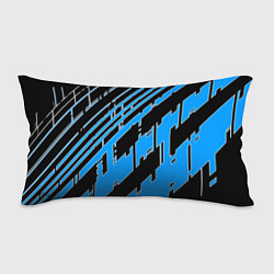 Подушка-антистресс Синие линии на чёрном фоне, цвет: 3D-принт