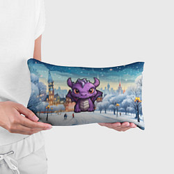 Подушка-антистресс Фиолетовый недовольный дракон, цвет: 3D-принт — фото 2