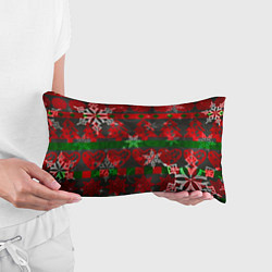 Подушка-антистресс Рождественские узоры ёлки и снежинки, цвет: 3D-принт — фото 2