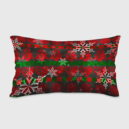 Подушка-антистресс Рождественские узоры ёлки и снежинки / 3D-принт – фото 2