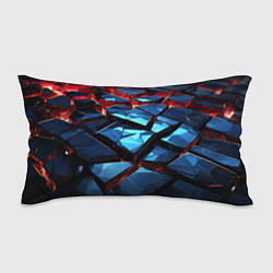 Подушка-антистресс Синие абстрактные плиты и красное свечение, цвет: 3D-принт