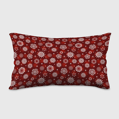 Подушка-антистресс Snowflakes on a red background / 3D-принт – фото 2