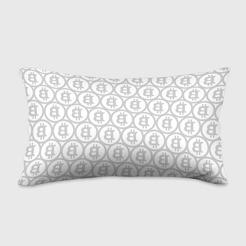Подушка-антистресс Биткоин патерн на белом фоне / 3D-принт – фото 2