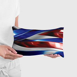 Подушка-антистресс Изогнутая белая синяя красная абстракция, цвет: 3D-принт — фото 2