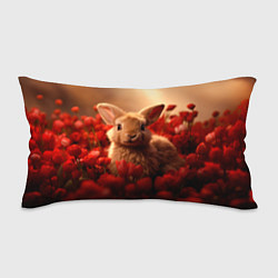 Подушка-антистресс Влюбленный кролик в розах, цвет: 3D-принт