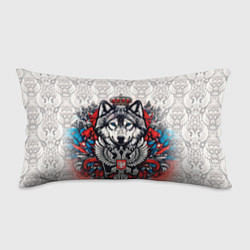 Подушка-антистресс Белый волк и белый герб России