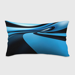 Подушка-антистресс Черная и синяя абстракция в виде волн, цвет: 3D-принт