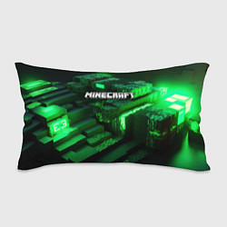 Подушка-антистресс Minecraft logo зеленые неоновые кубы