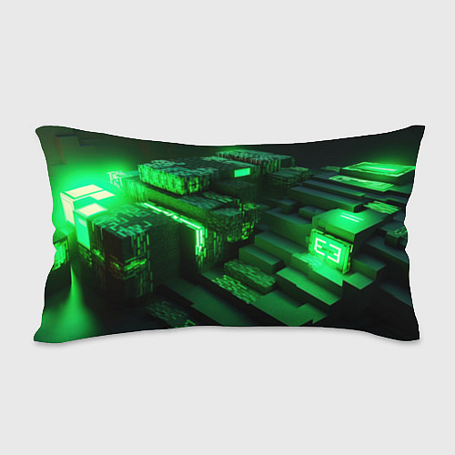 Подушка-антистресс Minecraft logo зеленые неоновые кубы / 3D-принт – фото 2