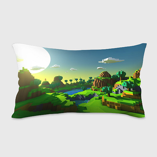 Подушка-антистресс Minecraft logo зеленый летний мир / 3D-принт – фото 2