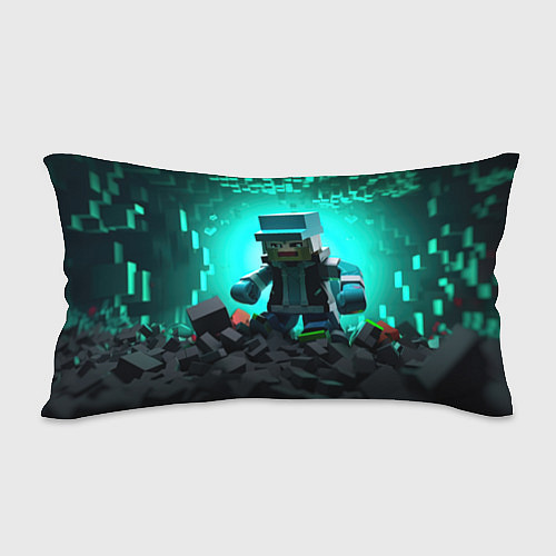 Подушка-антистресс Minecraft cyberpunk green neon / 3D-принт – фото 2