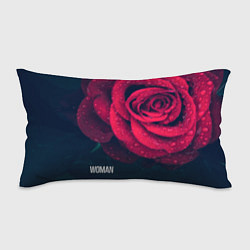 Подушка-антистресс Красная роза на чёрном - woman, цвет: 3D-принт