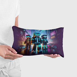 Подушка-антистресс Minecraft - neon metropolis ai art, цвет: 3D-принт — фото 2