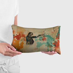 Подушка-антистресс Джон Уик в стиле гранж, цвет: 3D-принт — фото 2