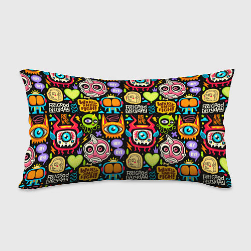 Подушка-антистресс Feel good every day motivation monsters pattern / 3D-принт – фото 2