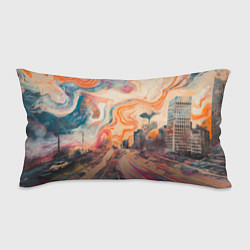 Подушка-антистресс Абстрактный город и разноцветные краски, цвет: 3D-принт