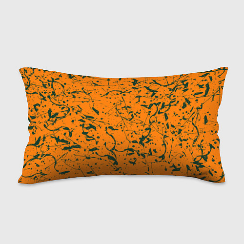 Подушка-антистресс Оранжевый с брызгами зеленой краски / 3D-принт – фото 2