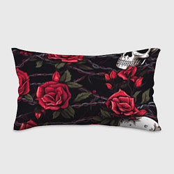 Подушка-антистресс Череп и красные розы