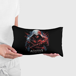 Подушка-антистресс Assassins creed красная краска, цвет: 3D-принт — фото 2