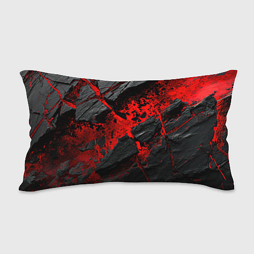 Подушка-антистресс Красные разломы черных камней / 3D-принт – фото 2