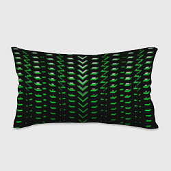 Подушка-антистресс Зелёно-белые полосы на чёрном фоне, цвет: 3D-принт