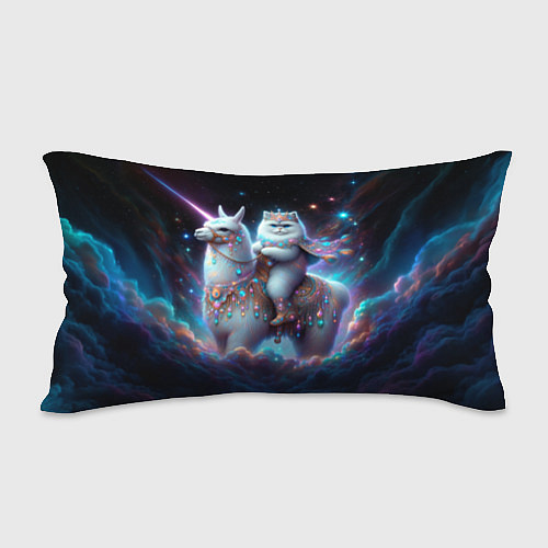 Подушка-антистресс Персидский кот верхом на альпаке / 3D-принт – фото 2