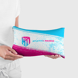 Подушка-антистресс Atletico Madrid neon gradient style по-горизонтали, цвет: 3D-принт — фото 2