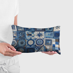 Подушка-антистресс Denim patchwork - ai art, цвет: 3D-принт — фото 2