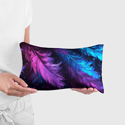 Подушка-антистресс Искрящиеся перья в розовых и голубых оттенках, цвет: 3D-принт — фото 2