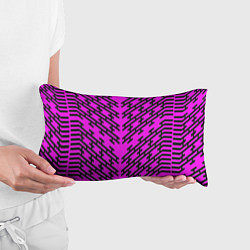 Подушка-антистресс Чёрные полосы на розовом фоне, цвет: 3D-принт — фото 2