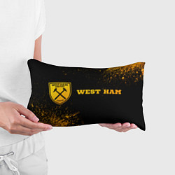 Подушка-антистресс West Ham - gold gradient по-горизонтали, цвет: 3D-принт — фото 2