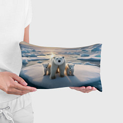 Подушка-антистресс Polar bear with her cubs - ai art, цвет: 3D-принт — фото 2