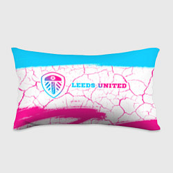 Подушка-антистресс Leeds United neon gradient style по-горизонтали, цвет: 3D-принт
