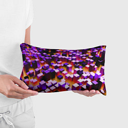 Подушка-антистресс Фиолетовые блоки в оранжевом тумане, цвет: 3D-принт — фото 2