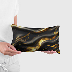 Подушка-антистресс Черно-золотая волнистая текстура, цвет: 3D-принт — фото 2